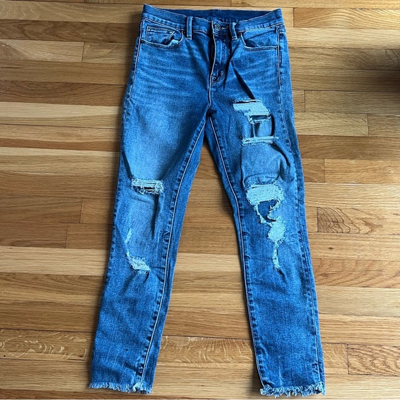 BDG Medium / Dark Wash Distressed Skinny Jean - Picture 6 of 7
